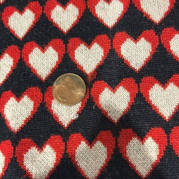 Chinti & Parker Navy/Red/White Heart Print Wool Sweater, Size Small - Picture 12 of 12